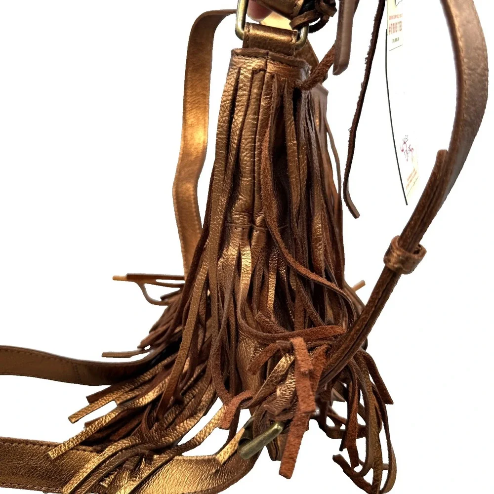 Idyllwind Womens Camarillo Metallic Fringe Suede Crossbody Bag Western Rodeo NEW - Picture 7 of 14